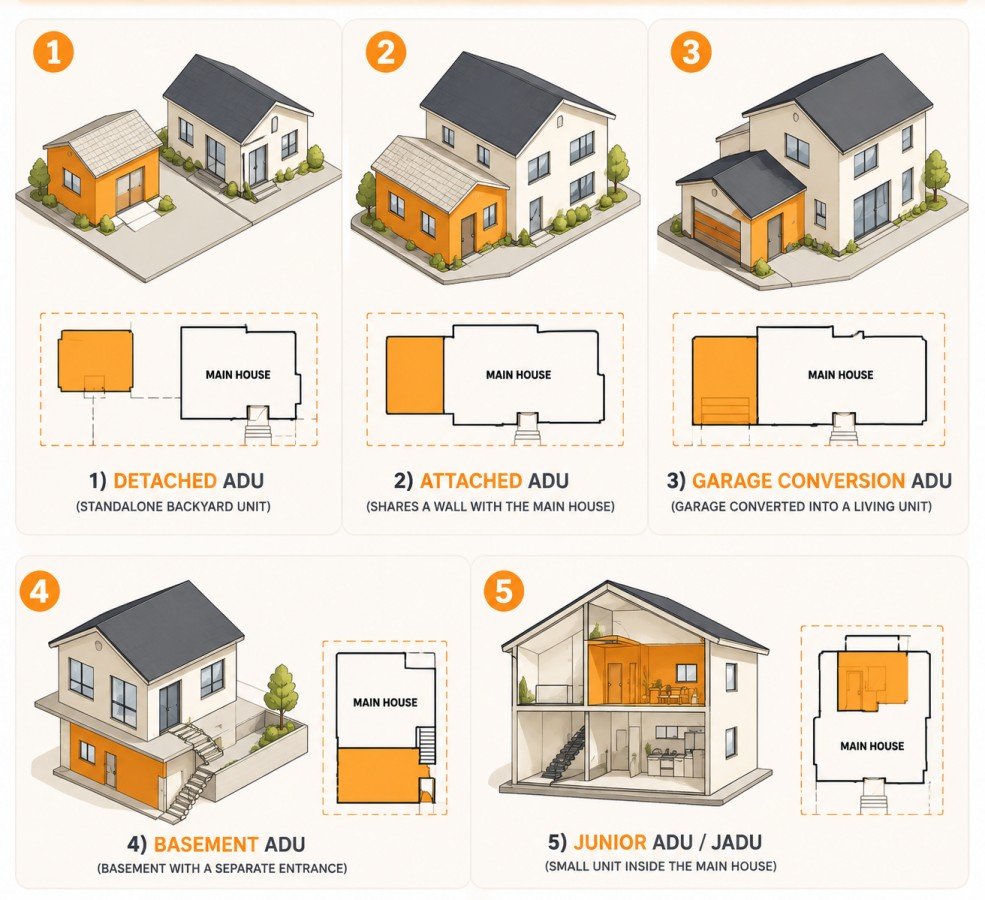 types of ADUs in California