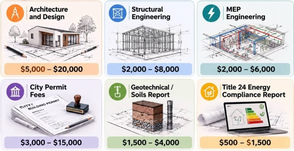 ADU soft costs range in california