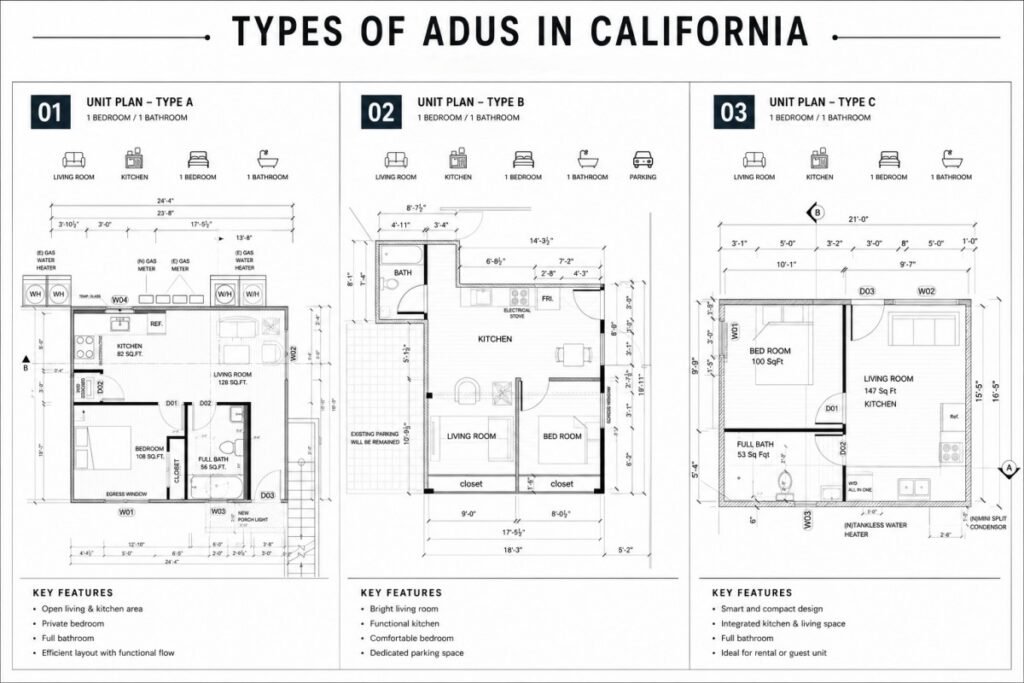types of ADUs in California