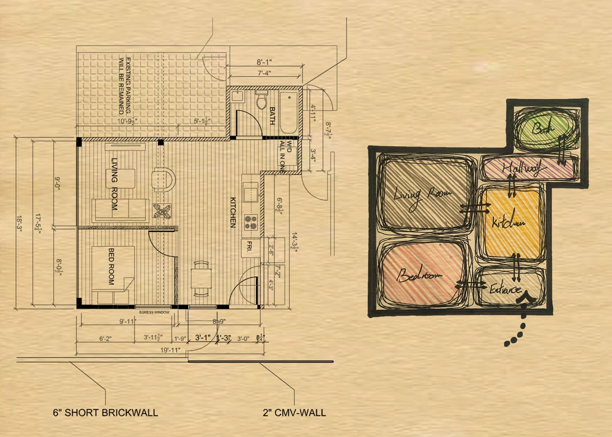 Garage Conversion ADU — Floor Plan & Spatial Diagram | Corona, CA