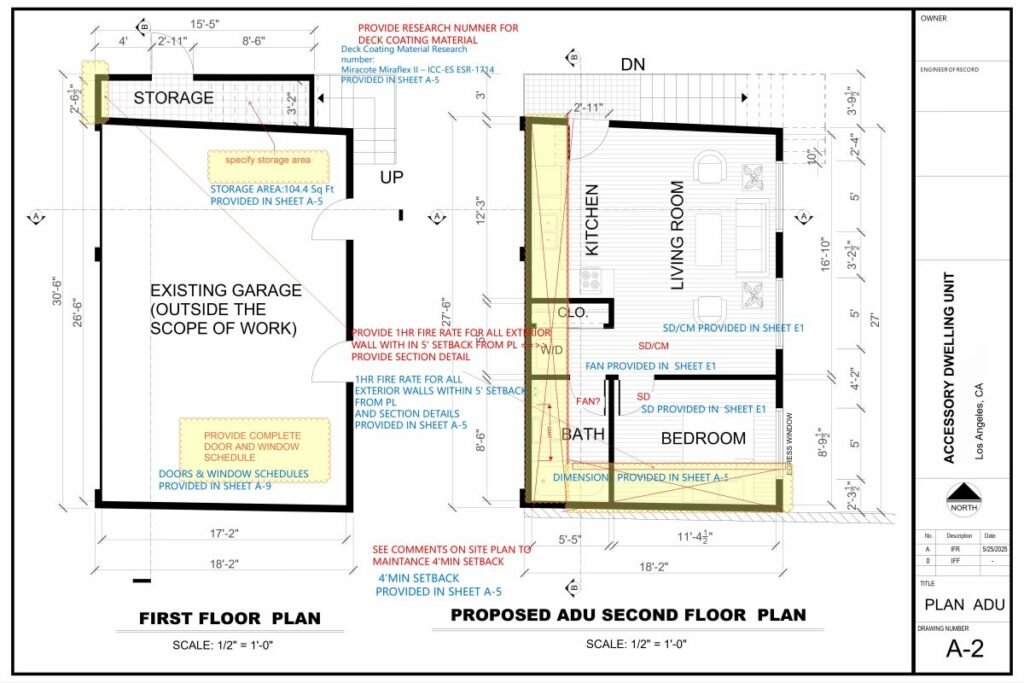 ADU plan in Los Angeles California