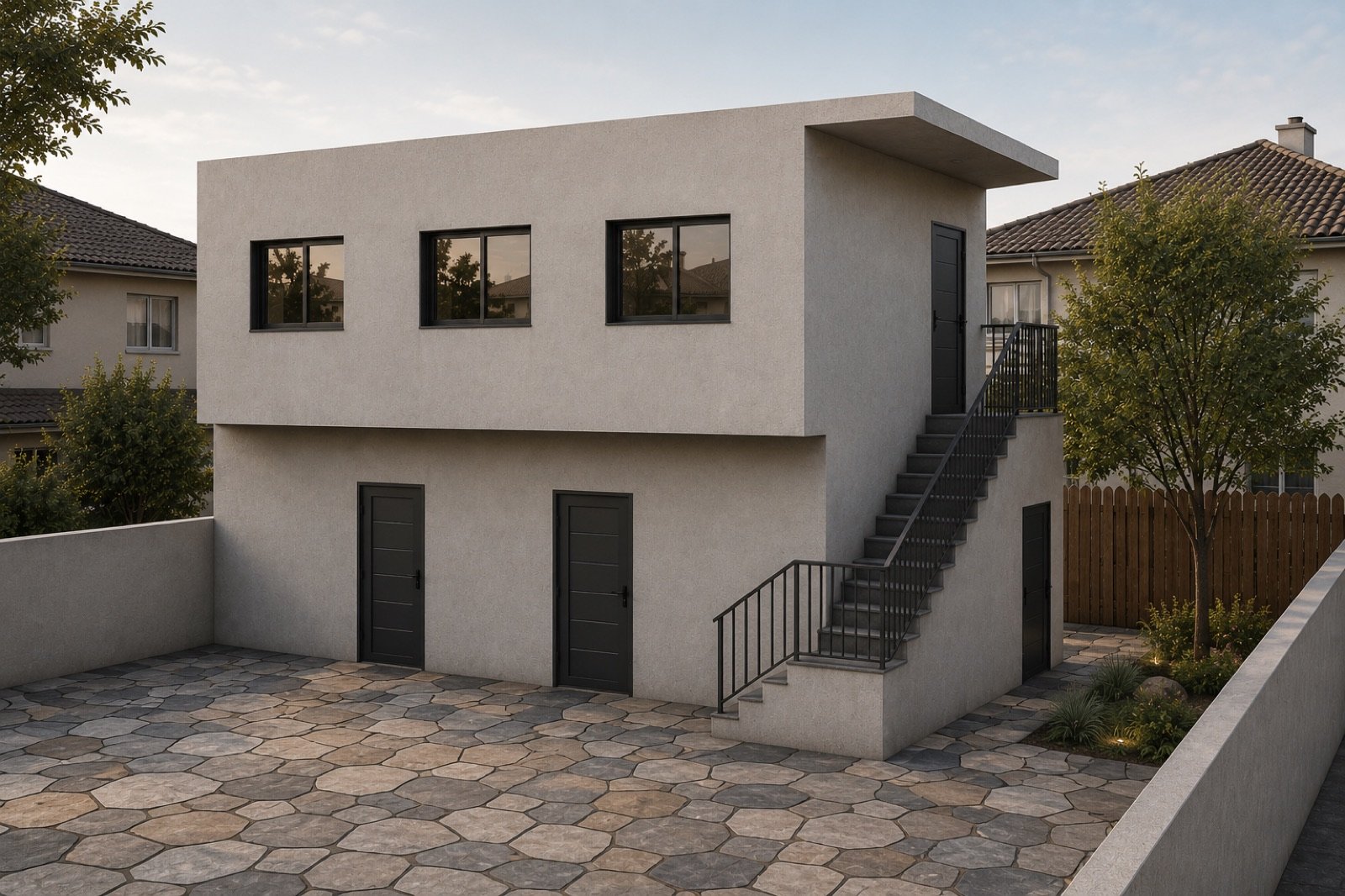 Completed two-story ADU built from Fast Build permit-ready plans in Los Angeles