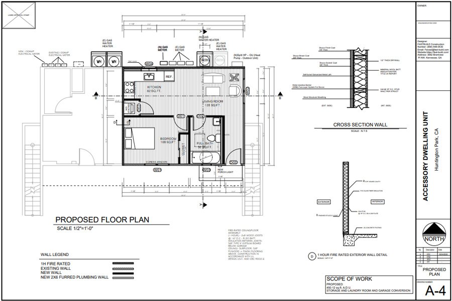 ADU proposed floor plan