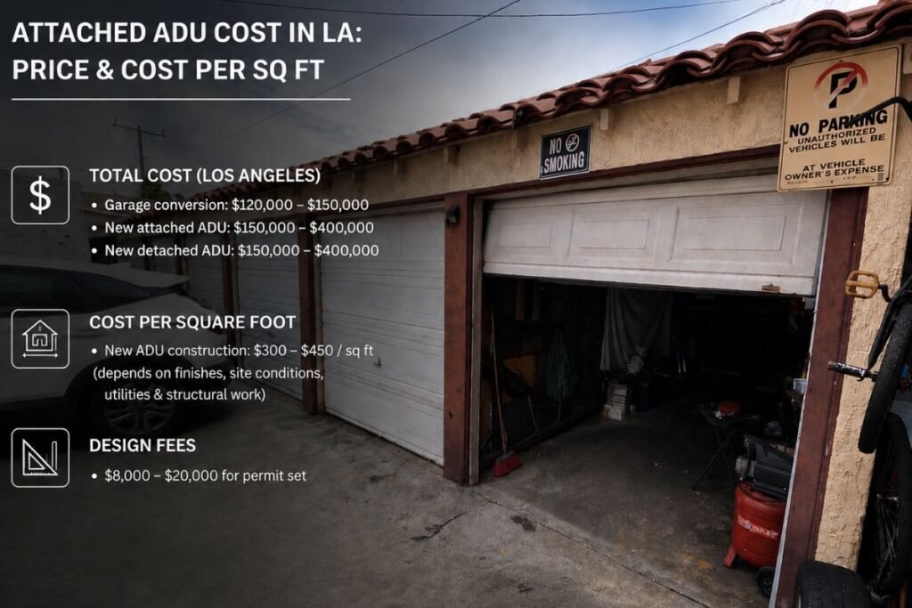 Attached ADU in Los Angeles Costs: Price and Cost Per Square Foot