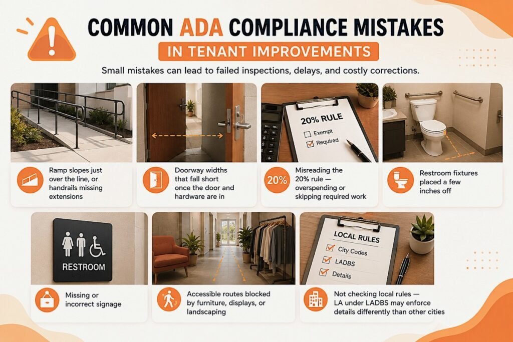 Common ADA Compliance Mistakes in Tenant Improvements