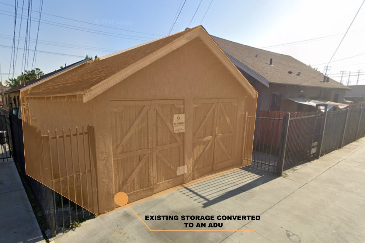 Storage Conversion — Existing Garage Prior to Conversion | Huntington Park, CA