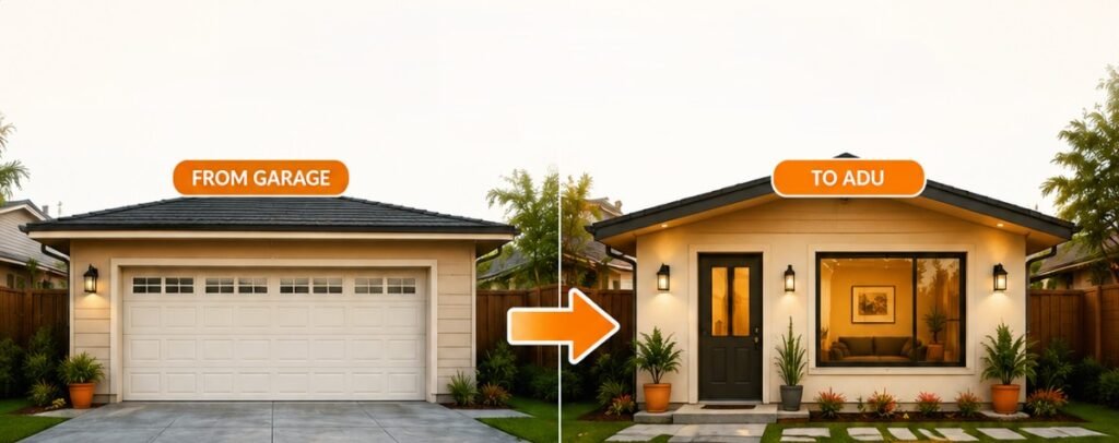 from garage to ADU conversion in California
