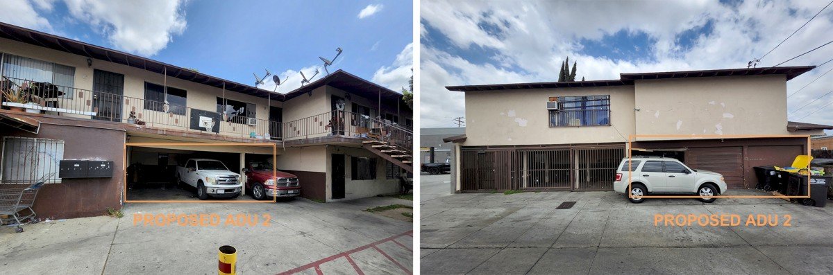 Garage & Storage Conversion to Dual ADUs — Existing Garage Prior to Conversion | Huntington Park, CA