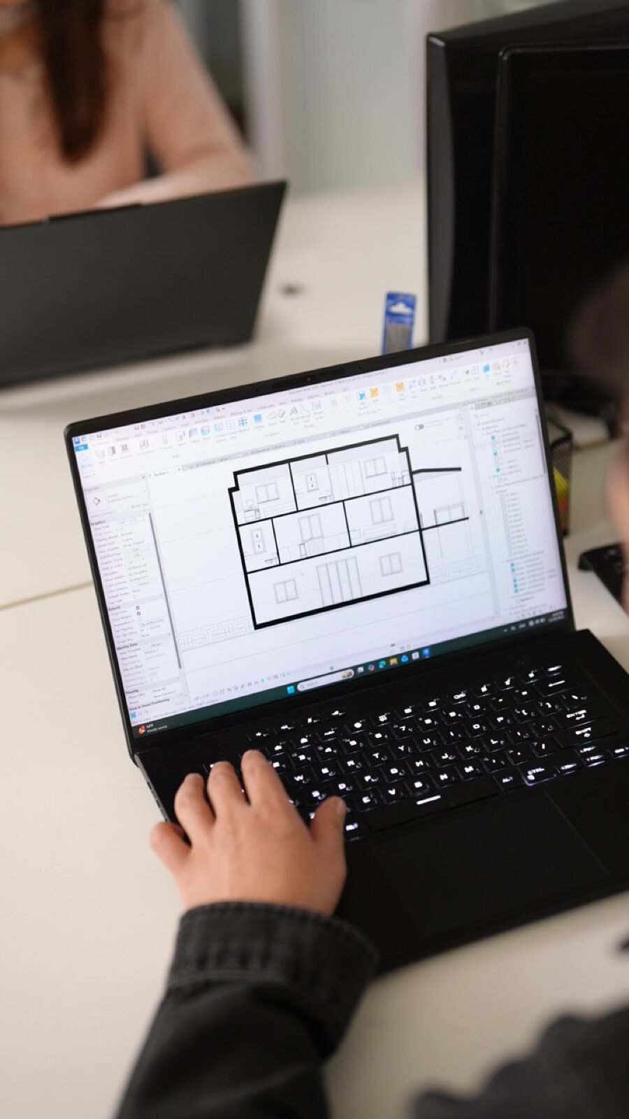 CAD permit drawing on screen at Fast Build for a Los Angeles submittal