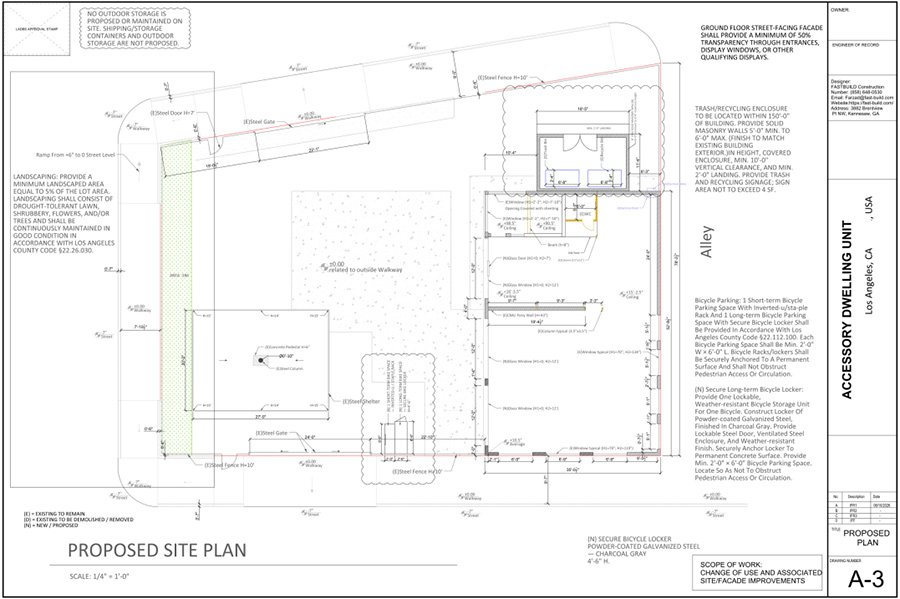 Proposed Site Plan in Los Angeles