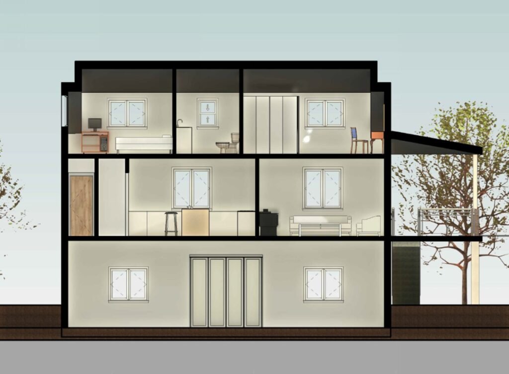 Cape Cod–Style Custom Home Design Project Building Section