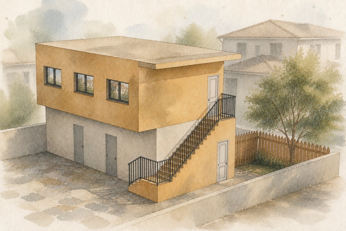 Garage Conversion ADU — Watercolor Architectural Visualization of the ADU | Los Angeles, CA