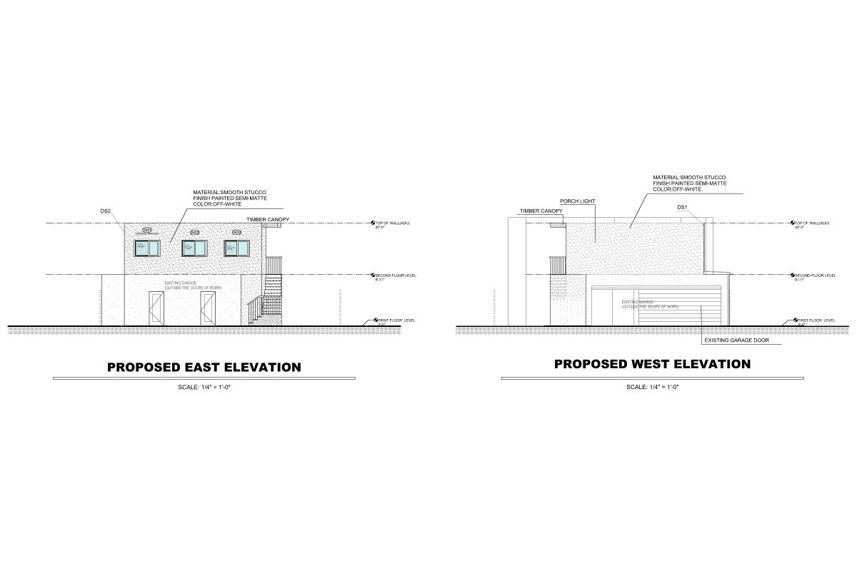 Garage Conversion ADU — Permit-Ready Elevations | Los Angeles, CA