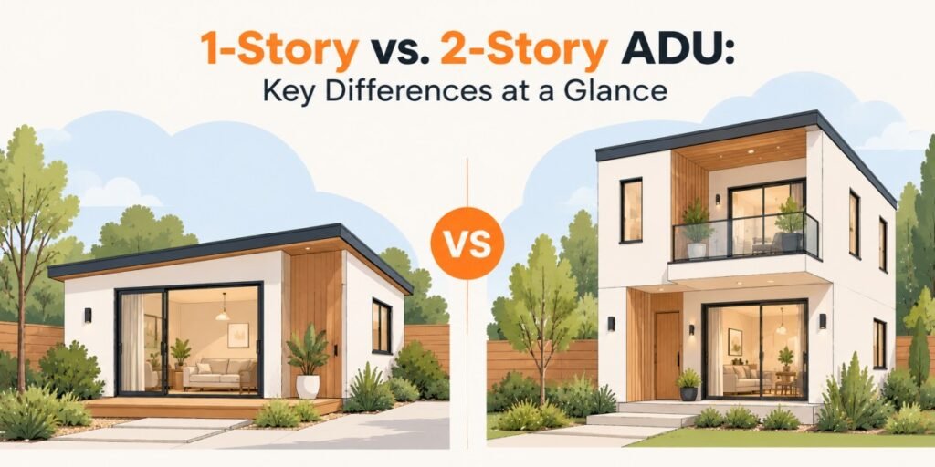 1-Story vs. 2-Story ADU: Key Differences at a Glance